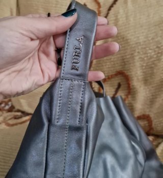 Borsa Furla Grigio Argento Pelle
