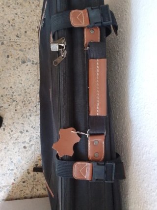 Maleta Vintage grande Negra con Detalles Piel