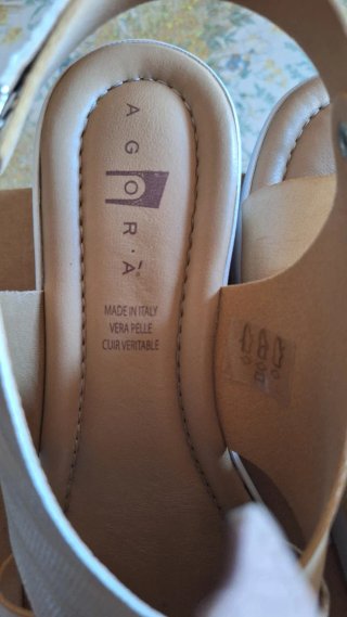 Sandali Agorà Zeppa Vera Pelle Beige/Oro