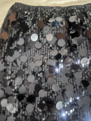 Falda lentejuelas negra XS