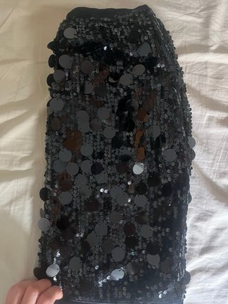 Falda lentejuelas negra XS
