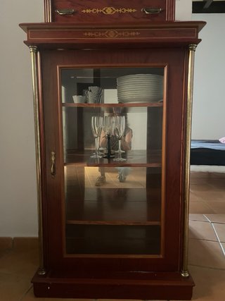 Vitrina Clásica Madera y Cristal con Cajoneras
