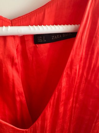 Top Zara Naranja Satinado Talla S