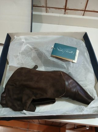 Botas caña mujer ante y piel