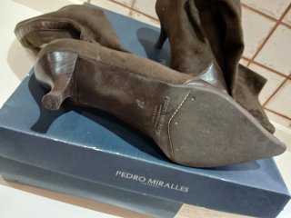 Botas caña mujer ante y piel