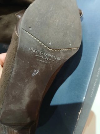 Botas caña mujer ante y piel
