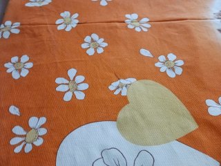 Copriletto cotone vintage gattini e cuori