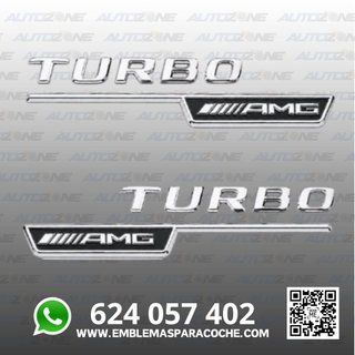 Emblema Mercedes Turbo AMG cromado para aletas