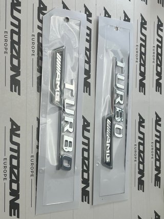 Emblema Mercedes Turbo AMG cromado para aletas