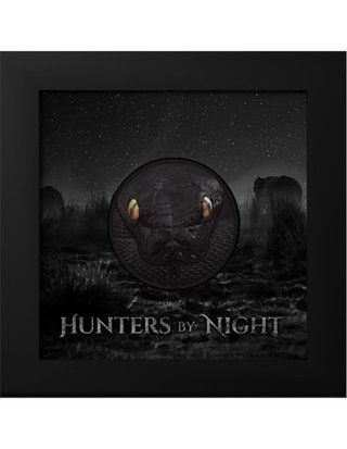 Moneda Plata 5 oz 999 Python Hunters by Night 20$