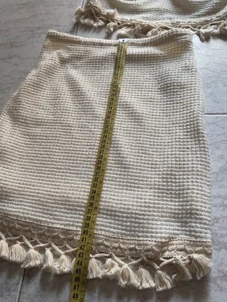 Conjunto Top y Falda Boho Crema