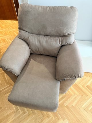 Sillón individual beige tela