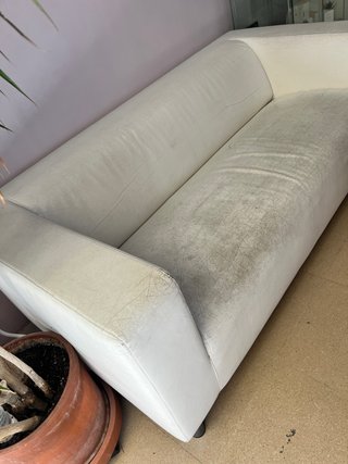 Sofá 3 plazas polipiel blanco