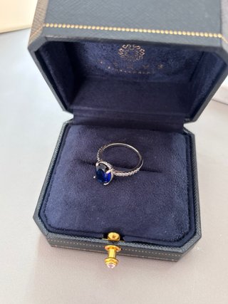 Anillo Pandora Zafiro Azul y Plata