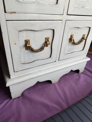 Cajonera Vintage Blanca Madera Maciza