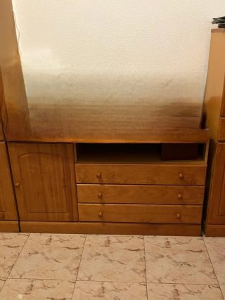 Mueble rústico madera salón comedor.