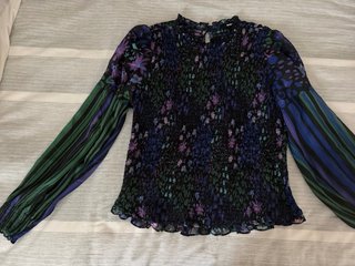 Blusa Desigual Talla XL Floral y Rayas