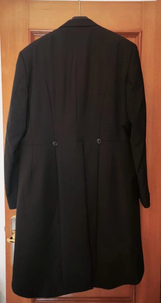 Chaqué de boda negro y rojo Talla 48