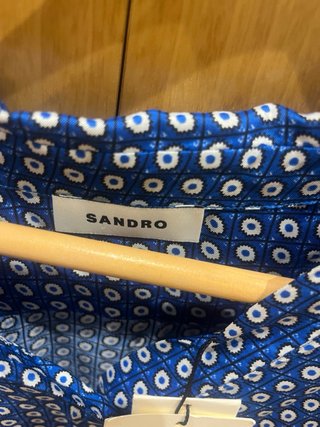 Vestido Sandro azul y blanco