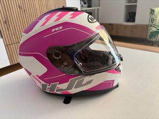 Casco Moto HJC C70 Rosa Blanco Integral Talla XS