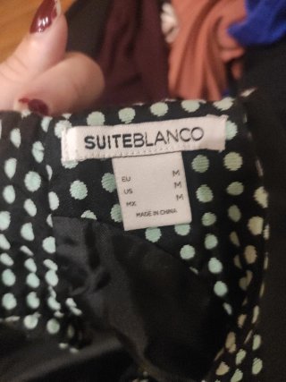 Vestido Negro con Lunares turquesa/verde aguamarin