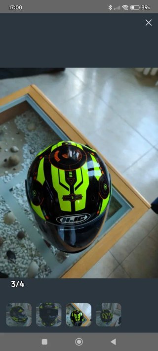 Casco Moto Talla S Negro y Amarillo
