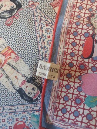 Foulard Da Vinci Seta Multicolore vintage