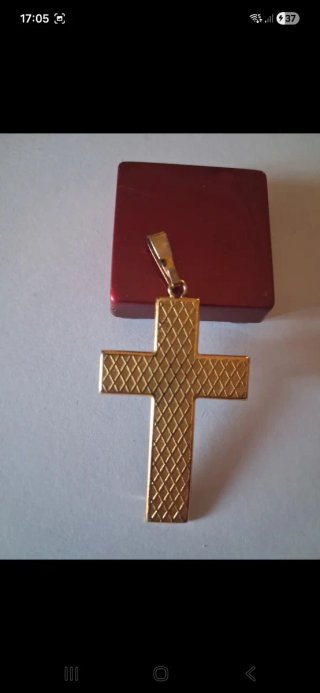 Cruz Damasquinada de Toledo Negra y Dorada