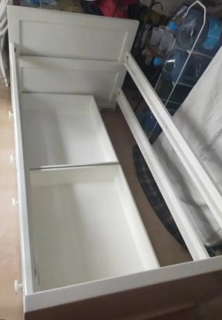 Cama nido madera pino lacada blanca.