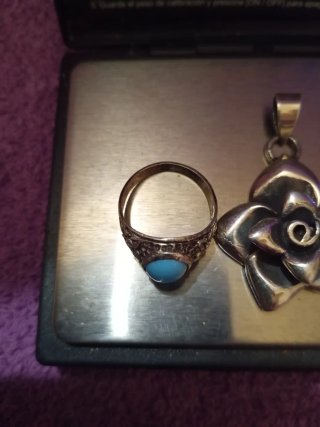 Colgante Flor Plata y Anillo Plata Ley 925