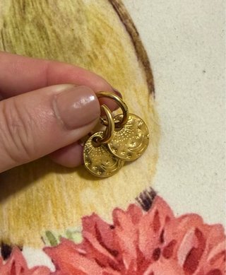 Pendientes aro baño oro estrellas
