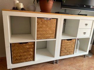 Mueble Comedor Blanco y Madera