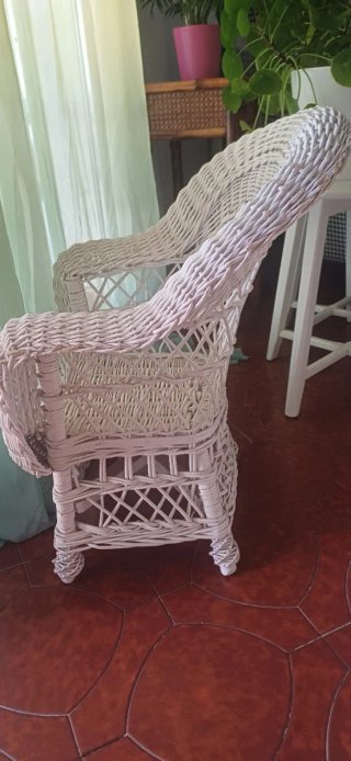 Silla Mimbre Infantil Blanca
