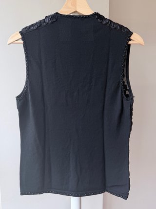 Top sin mangas con apliques satén Talla L