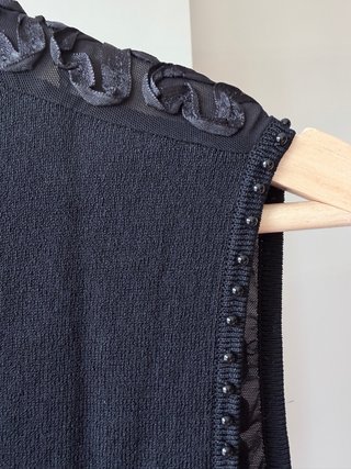 Top sin mangas con apliques satén Talla L