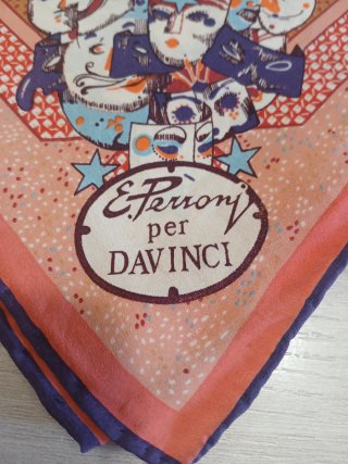 Foulard in seta Da Vinci vintage