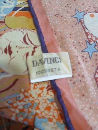 Foulard in seta Da Vinci vintage