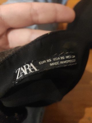 Vestido Zara Negro Estampado Limones