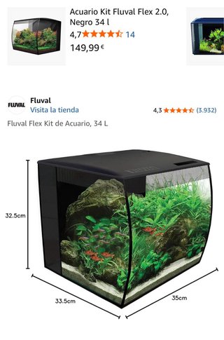 Acuario 34L Negro Transparente