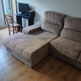 Sofá 3 plazas + chaiselongue tela