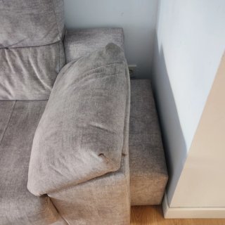 Sofá 3 plazas + chaiselongue tela