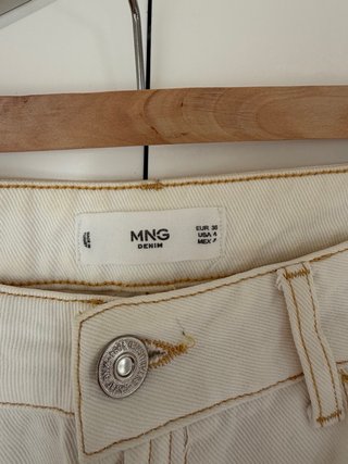 Pantalones vaqueros blancos Mango Talla 36