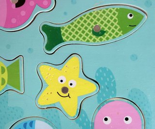 Set de 2 Puzzles Magnéticos Goula: Pesca y Bichos