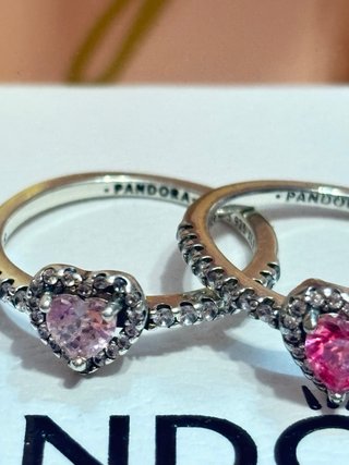 Anillo Pandora Corazón Rosa Talla 56