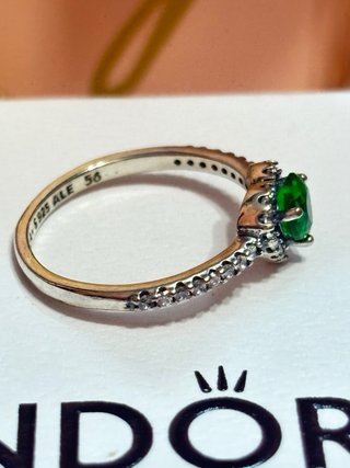 Anillo Pandora Corazón Verde Talla 56