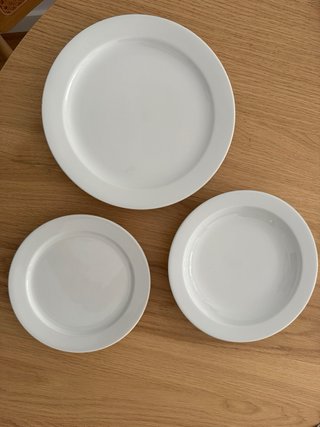 Vajilla porcelana blanca 6 piezas