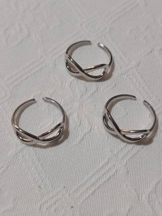 Lote 3 Anillos Infinito Acero Inoxidable Ajustable
