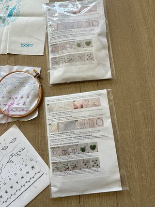 Lote bordado DIY flores y plantas