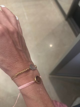 Conjunto 2 Pulseras Doradas y Rosas