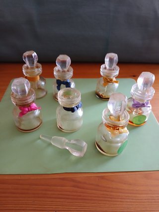 Lote 7 mini perfumeras hexagonales vintage